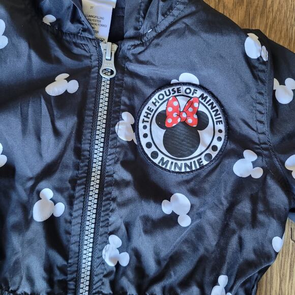 Disney Minnie Mouse Coat Hooded Windbreaker Jacket Toddler Girl 3T - Picture 7 of 13